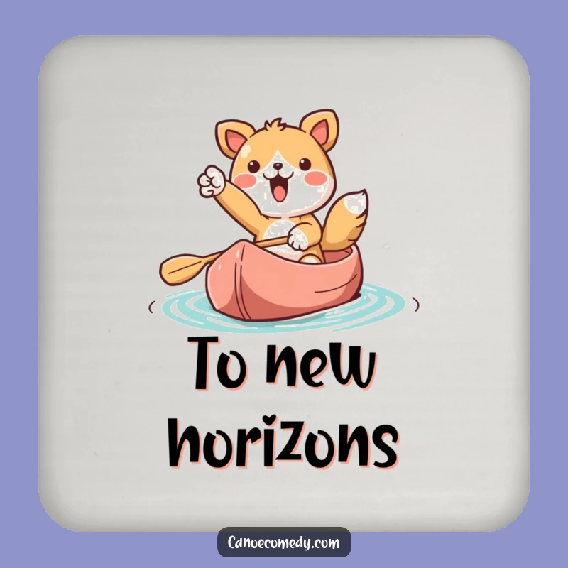 Funny Kawaii Canoe Adventure Drink Coaster: Cute Animal's Directional Decor Gift