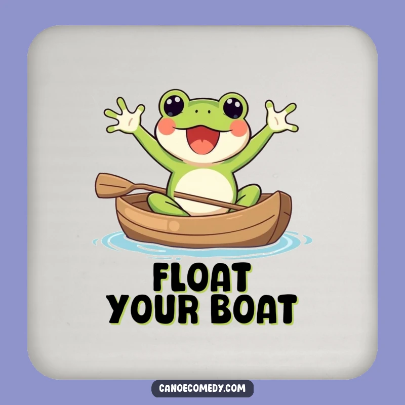 Funny Kawaii Frog Canoe Coaster Set: Protect Surfaces with Hilarious Style Gift