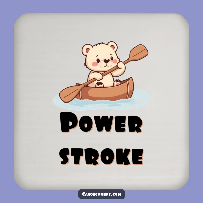 Funny Bear Cub Canoe Coasters: Sip with Determination, a Perfect Funny Gift Set