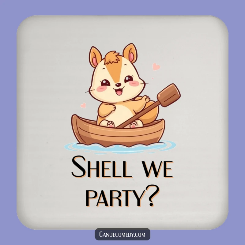 Funny Kawaii Squirrel Canoe Coaster - Giggling Nutty Table Protector Gift