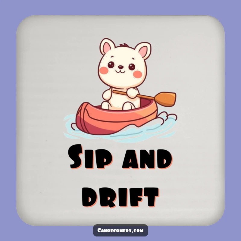 Funny Kawaii Animal Steering Canoe Coasters, Gift Set for Calm Tabletops