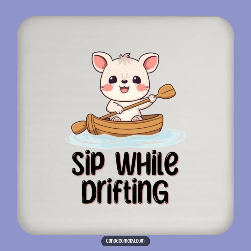 Funny Cheerful Animal Canoe Coaster - Protect Surfaces with Happy Paddler's Smile