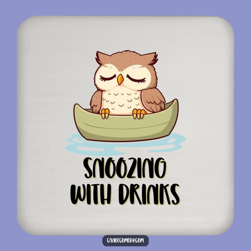 Funny Tired Owl Canoe Coaster: Protect Surfaces with Peaceful Humor