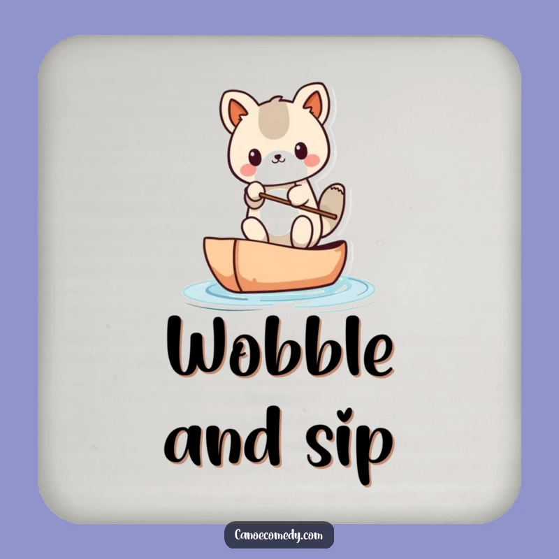 Funny Kawaii Canoe Balance Drink Coaster: Cute Animal's Paddle Spill Protection Gift