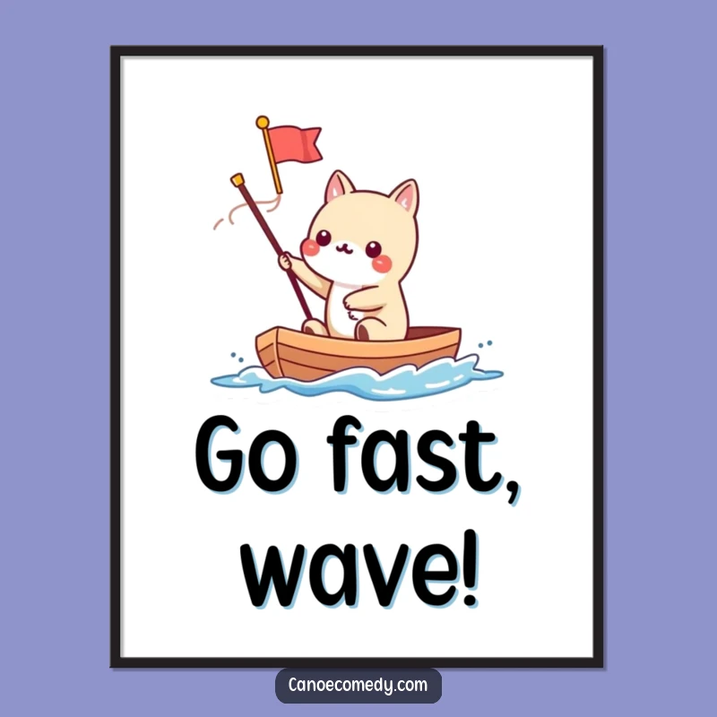 Funny Kawaii Canoe Flag Poster: Speedy Animal's Victory Art Print