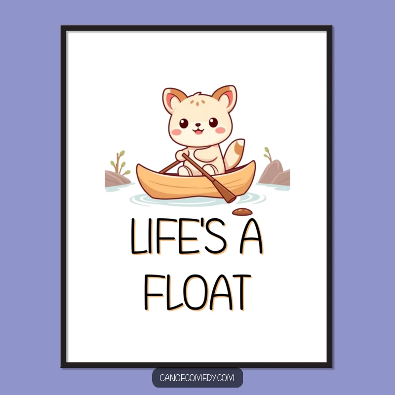 Funny Kawaii Canoe Balance Animal Poster - Hilarious Wall Art Gift!