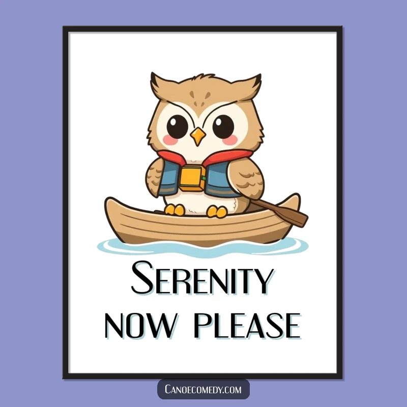 Funny Happy Owl Life Vest Poster: Bring Calm and Laughter to Your Space