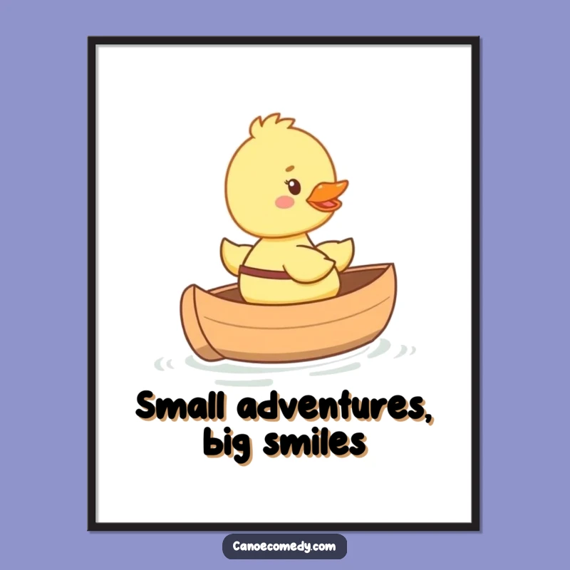 Funny Duckling in Mini Canoe Poster - Charming Wall Art for a Happy Home