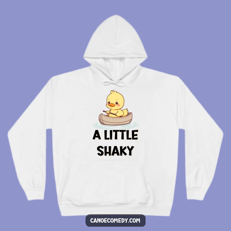 Cozy Funny Kawaii Duckling Canoe Hoodie, Warm Humorous Gift for Timid Personalities