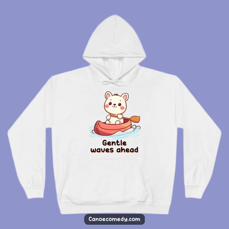 Cozy Funny Kawaii Animal Steering Canoe Hoodie, Gift for Relaxed Explorers