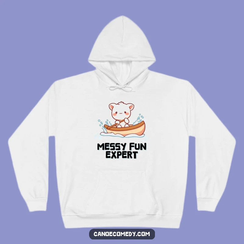 Cozy Funny Kawaii Animal Splashing Canoe Hoodie, Gift for Playful Spirits