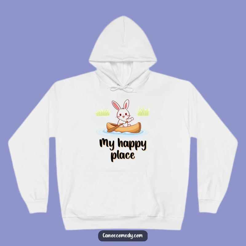 Funny Rabbit Canoe Adventure Hoodie: Cozy & Hilarious Character's Boating Sweatshirt Gift