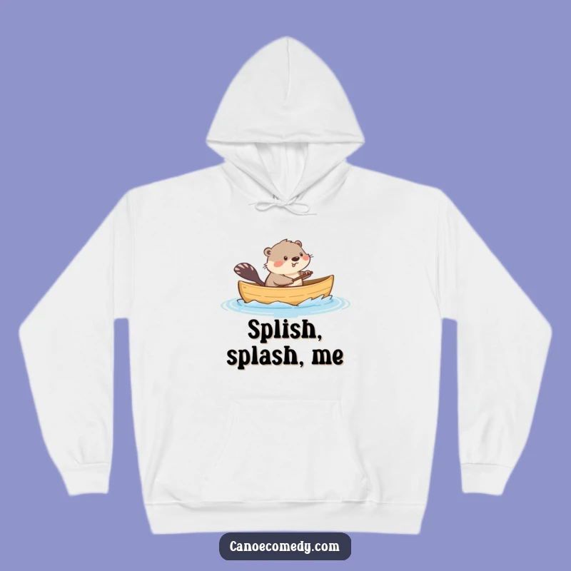 Cozy Funny Kawaii Muskrat Canoe Hoodie, Warm Humorous Gift for Playful Personalities