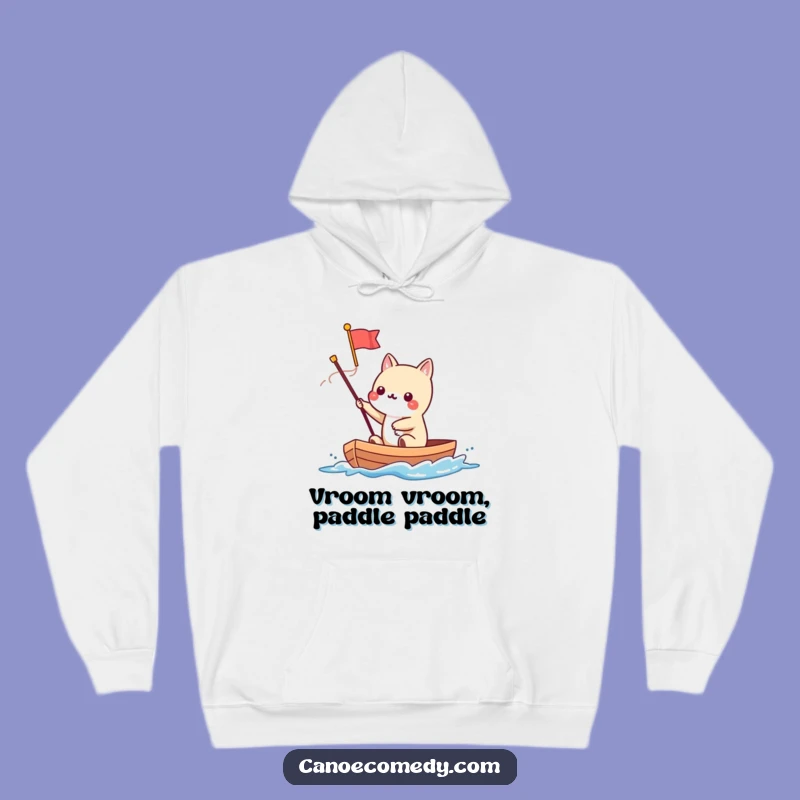 Funny Kawaii Canoe Flag Hoodie: Cozy Kawaii Animal's Speedy Journey