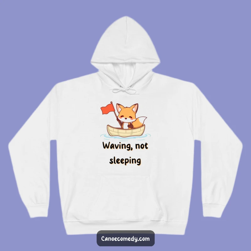Funny Fox Canoe Hoodie: Cozy & Hilarious Waving Flag Sweatshirt Gift