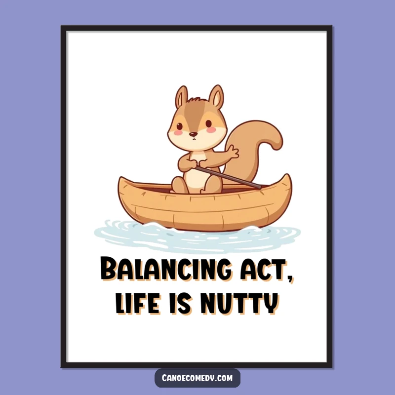 Funny Free Printable Wall Art: Squirrel's Canoe Chaos - Hilarious Downloadable Decor