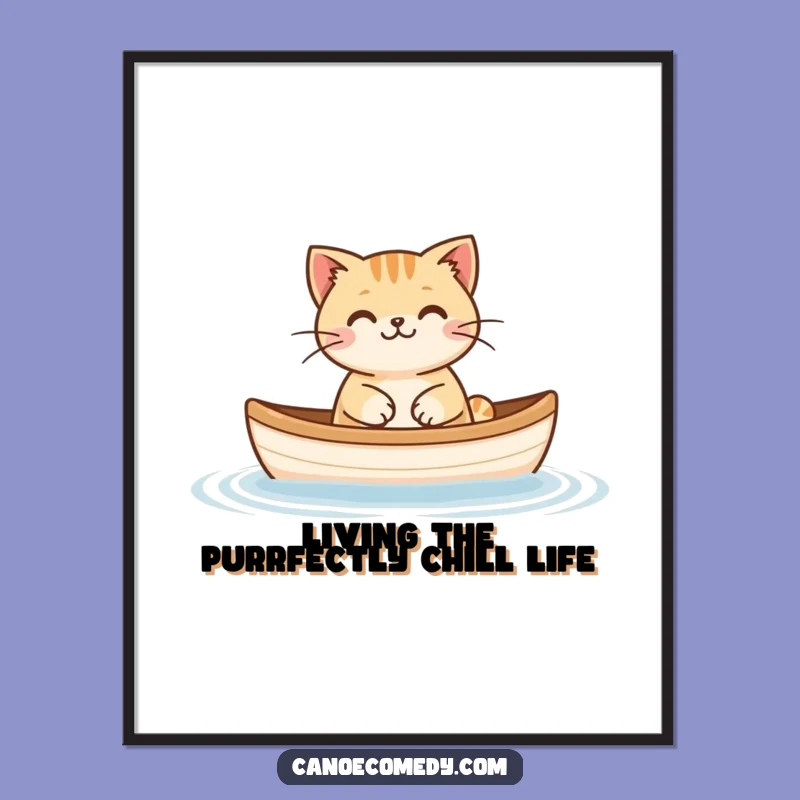 Free Printable Funny Cat Wall Art: Peaceful Floater, Downloadable Whimsical Decor