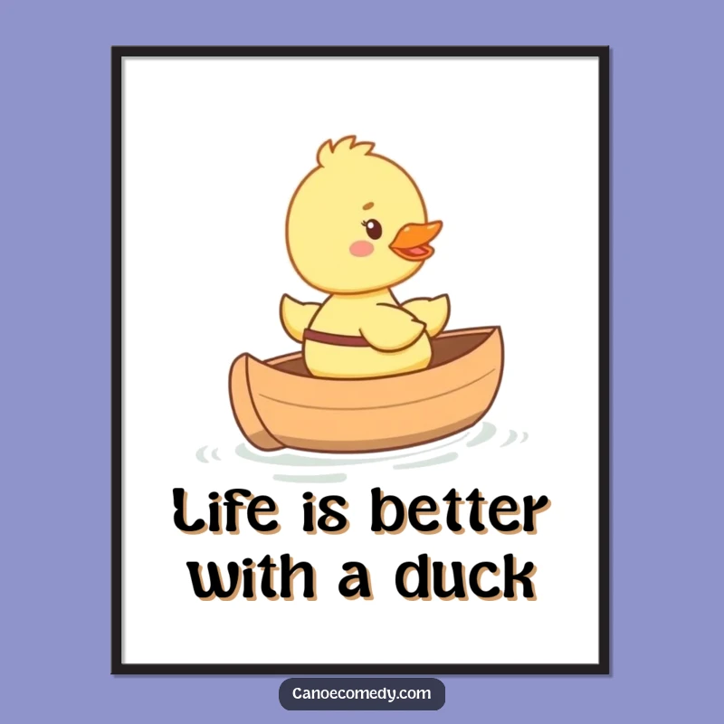 Free Printable Wall Art: Duckling in Canoe, Whimsical Downloadable Art for Home