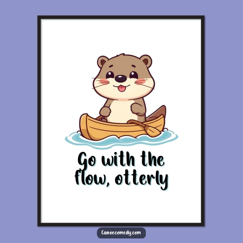 Free Printable Wall Art: Funny Otter Canoe Captain - Whimsical Downloadable Art