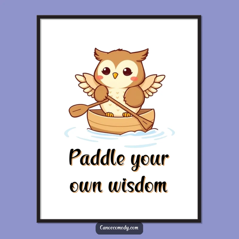 Free Printable Whimsical Owl Canoe Wall Art! Serene, Funny Downloadable Decor.