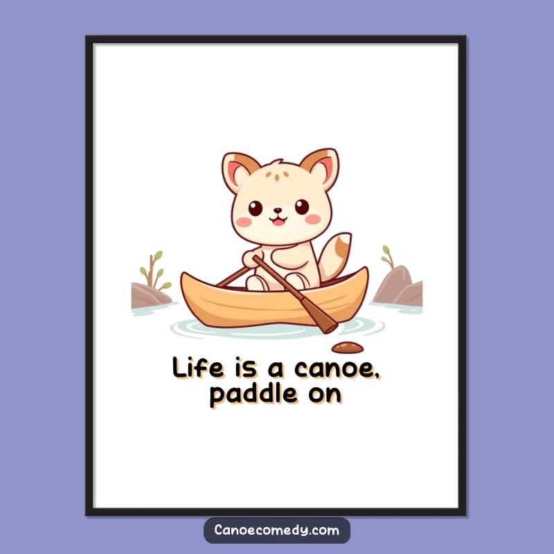 Free Printable Wall Art: Funny Kawaii Canoe Animal Balancing with Style Downloadable