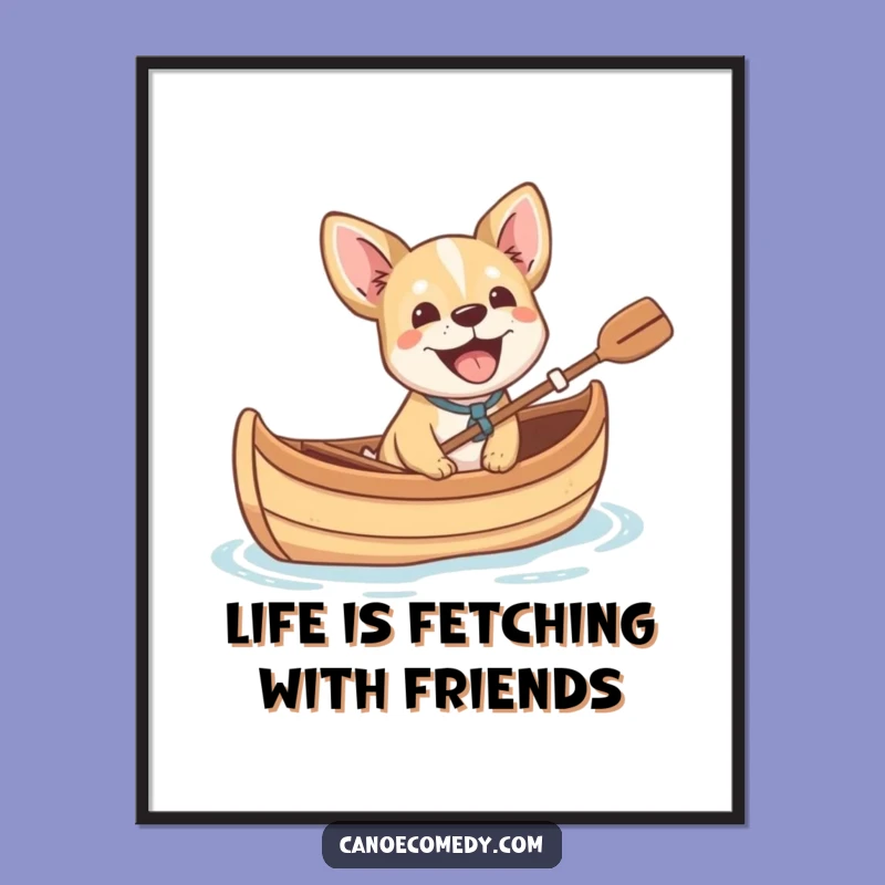 Free Printable Wall Art: Dog Barking in Canoe, Fun Downloadable Art for Home