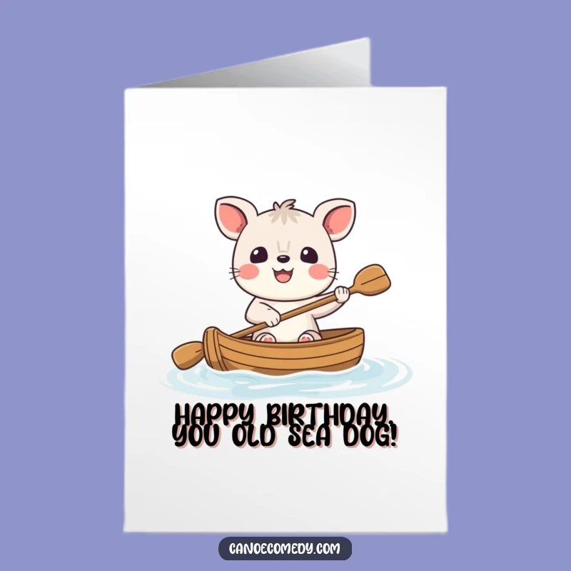 Paddle into birthday wishes with this free printable card featuring a cheerful character! Print at home for a smile-filled celebration.