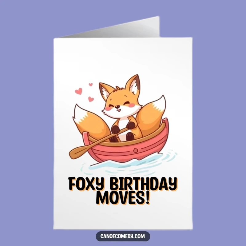 Free Printable Fox Birthday Card: Fun Canoe Spin Design for a Joyful DIY Gift