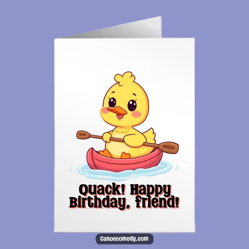 Free Printable Kawaii Duck Canoe Birthday Card - Funny DIY Downloadable Gift
