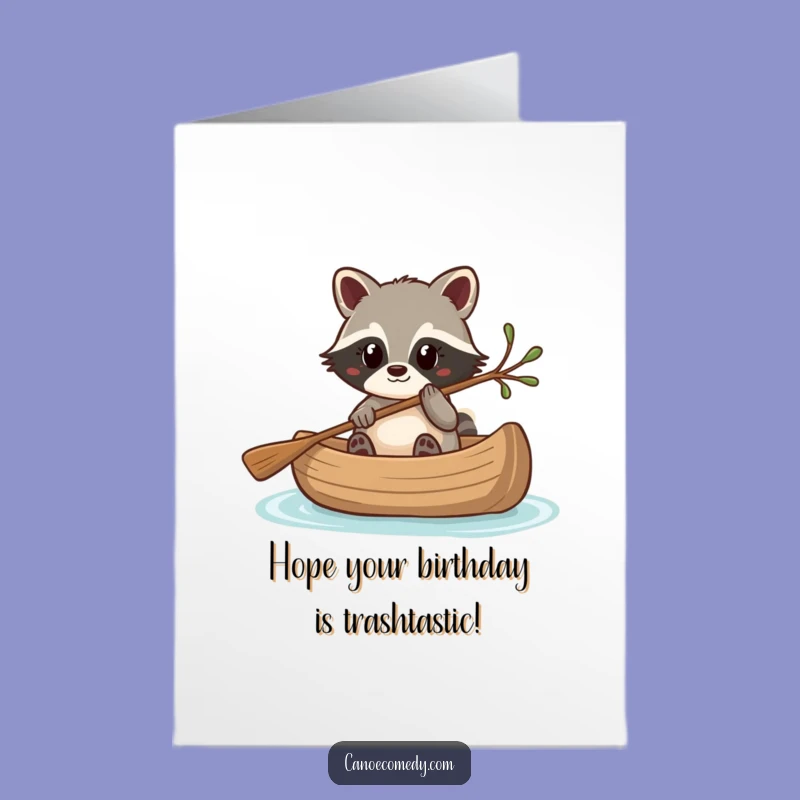 Free Printable Birthday Card: Funny Kawaii Raccoon Steering, Quirky DIY Gift
