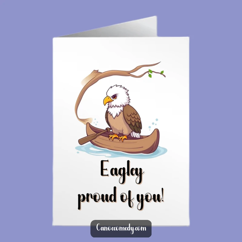 Free Printable Congrats Card: Majestic Eagle Canoe - Keen LOL Downloadable Gift