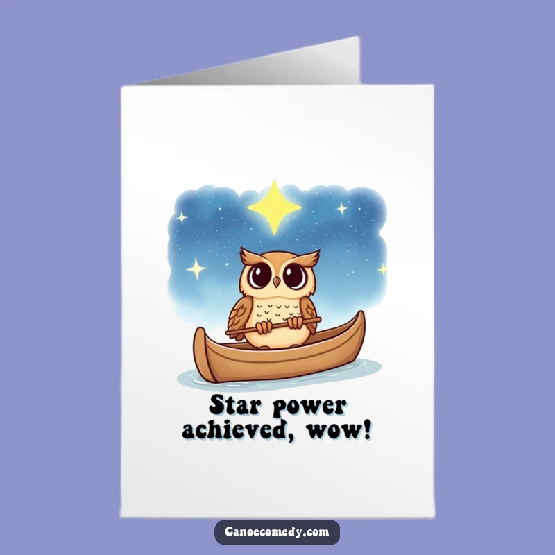Free Printable Congrats Card: Owl Gazing Stars, Wonderous Achievement Downloadable Gift