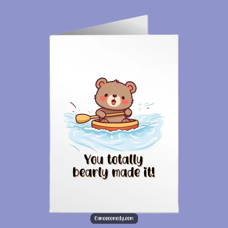 Free Printable Congratulations Card: Funny Bear River Trip - Unique Downloadable Gift Idea