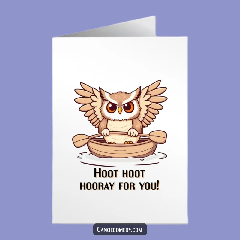 Free Printable Owl Congratulations Card: Paddling to Success, Downloadable Cheer