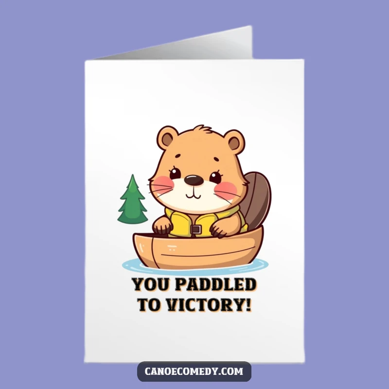 Free Printable Congrats Card: Curious Beaver Canoe Journey Funny Downloadable Gift