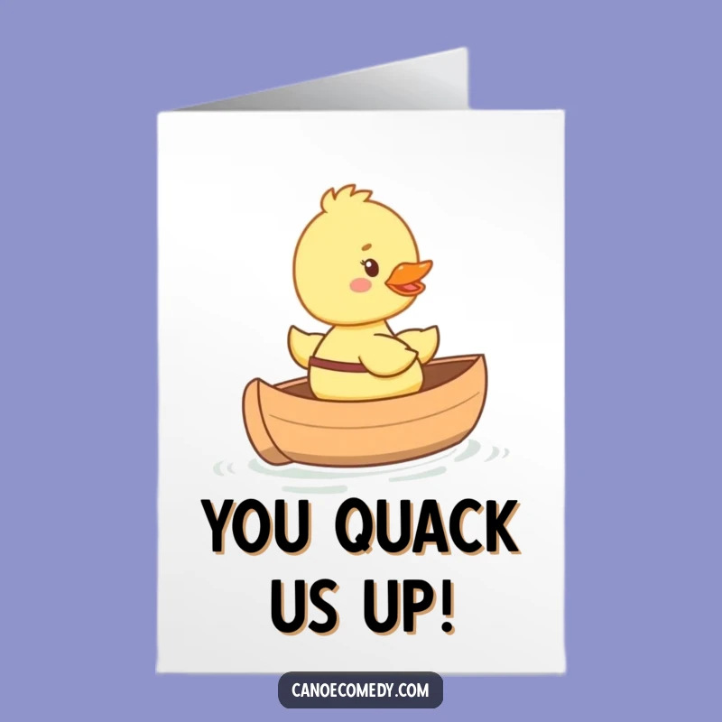 Free Printable Congratulations Card: Duckling in Canoe, Cute Downloadable Gift