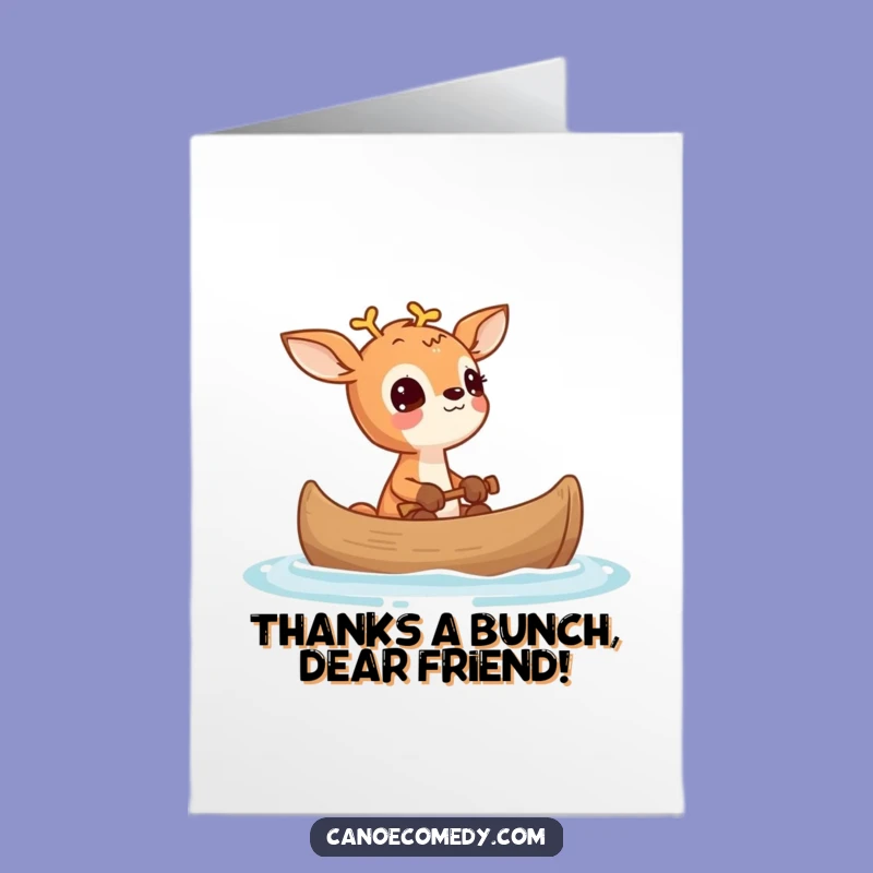 Free Printable Deer Thank You Card: Grateful Wonderer, Downloadable Heartfelt Thanks