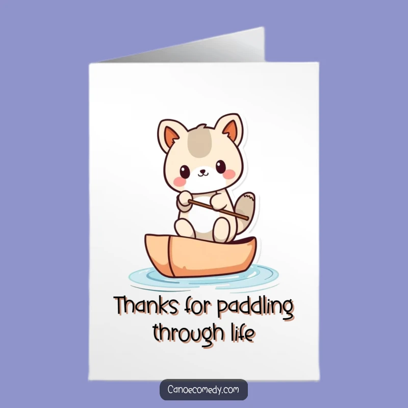 Free Printable Thank You Card: Kawaii Canoe Adventure - Funny Downloadable Art!