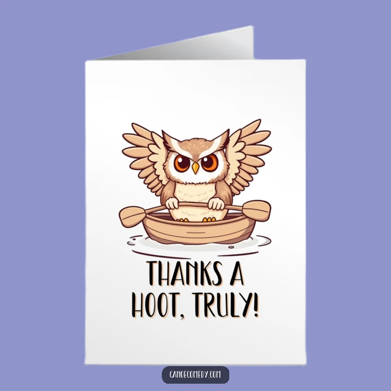 Free Printable Funny Owl Thank You Card: Grateful Paddler, Downloadable Appreciation