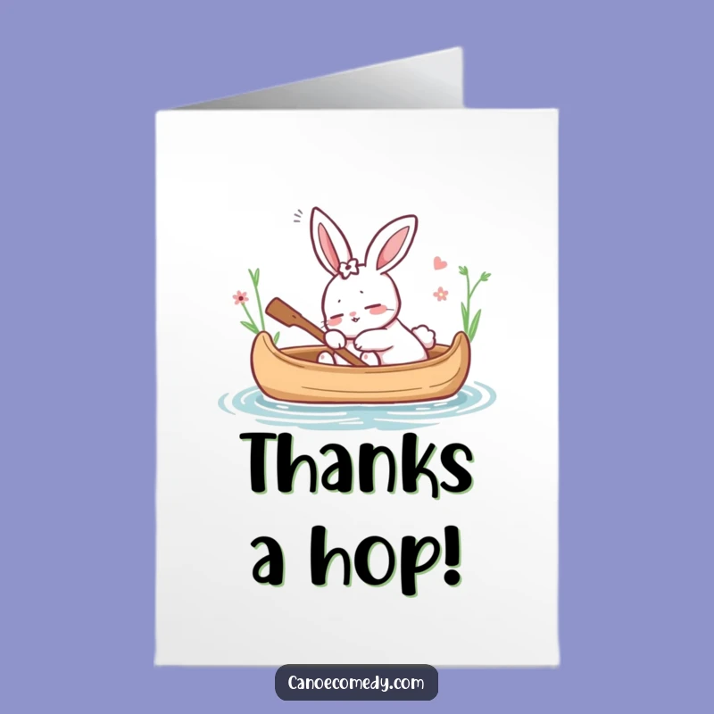 Free Printable Thank You Card: Sleepy Rabbit in Canoe Downloadable