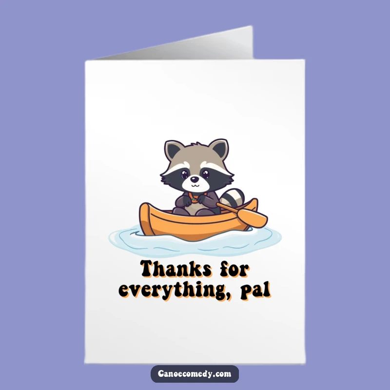Free Printable Thank You Card: Raccoon Canoe Journey Thanks - Funny Downloadable Gift