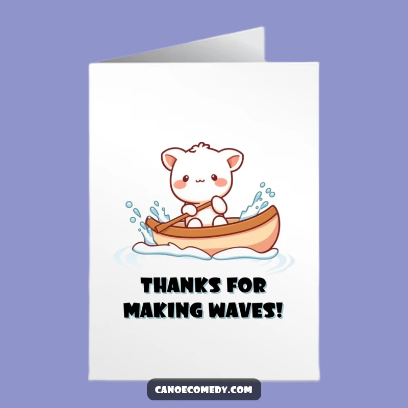 Free Printable Thank You Card: Playful Kawaii Animal Splash Thank You Funny Downloadable Gift