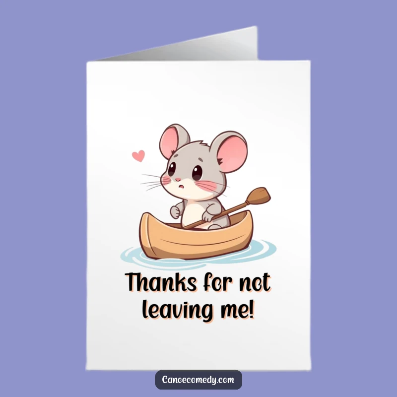 Free Printable Thank You Card: Mouse's Canoe Ordeal - Funny Downloadable Appreciation Gift