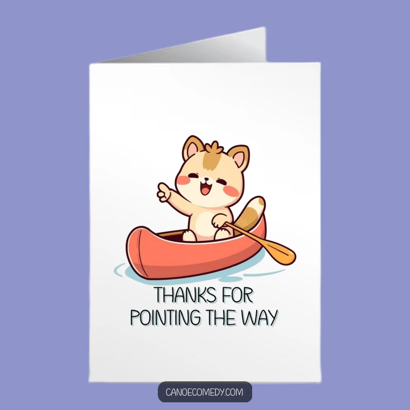Free Printable Thank You Card: Kawaii Canoe Animal Thankful for the Journey