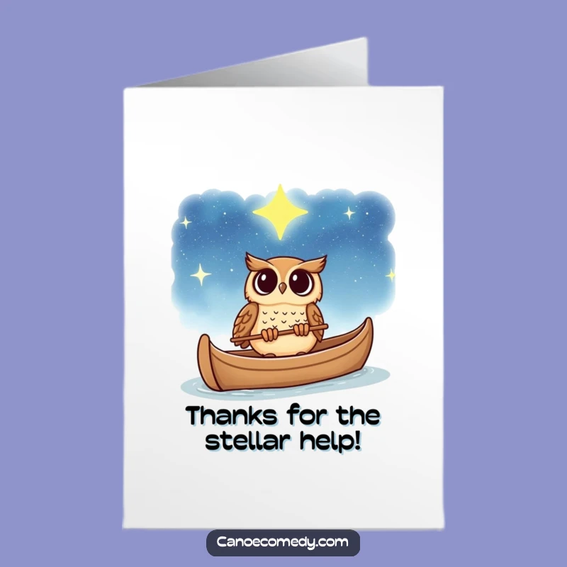 Funny Free Printable Thank You Card: Owl Gazing Stars, Grateful DIY Gift
