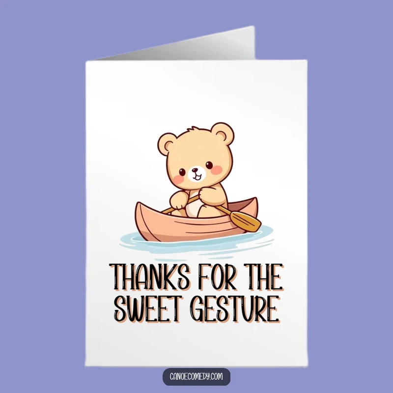 Free Printable Thank You Card: Kawaii Bear's Balancing Thanks!
