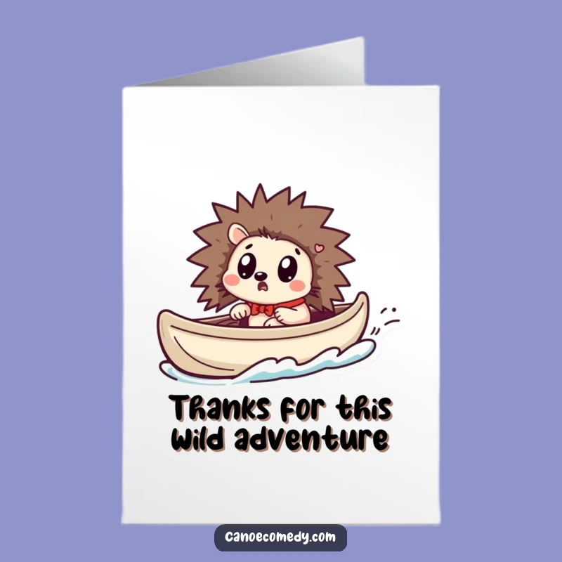 Free Printable Thank You Card: Surprised Hedgehog Thanks You!