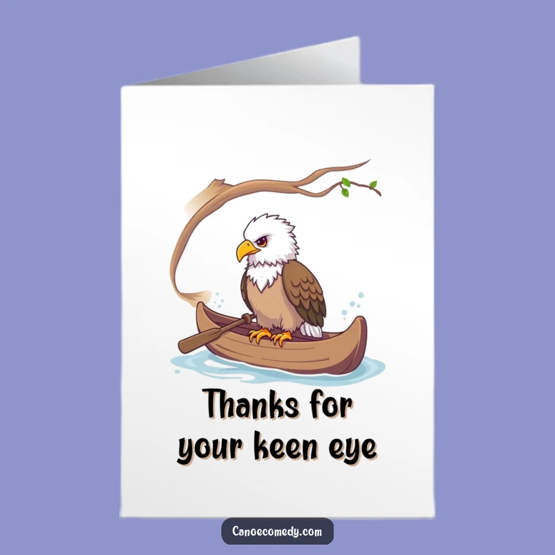 Free Printable Thank You Card: Majestic Eagle Canoe - Appreciative LOL Downloadable Gift