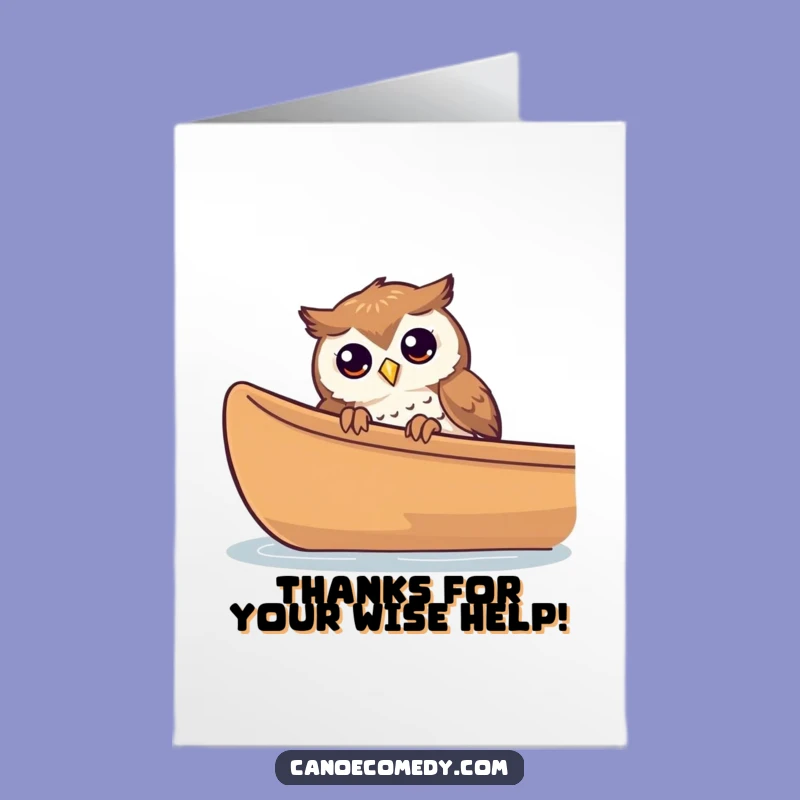 Humorous Free Printable Thank You Card: Curious Owl Gratitude Downloadable Gift