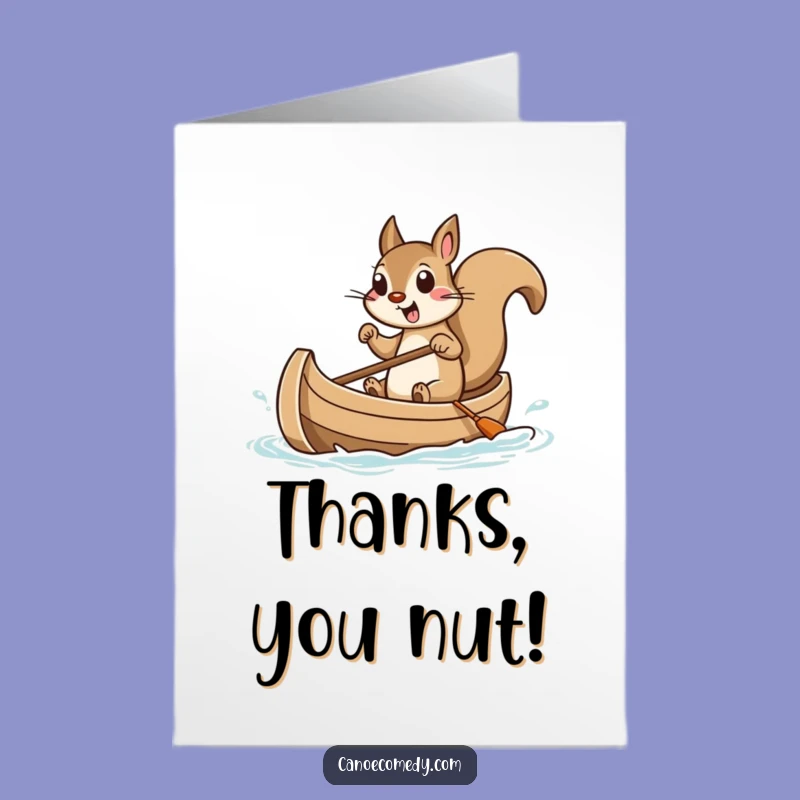 Free Printable Thank You Card: Adorable Squirrel Canoeing - Downloadable Appreciation Gift